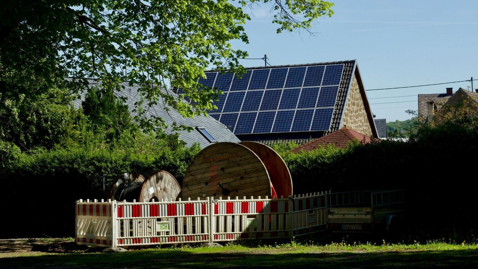 Close-up of solar panel array diagnostics in Howell Township NJ