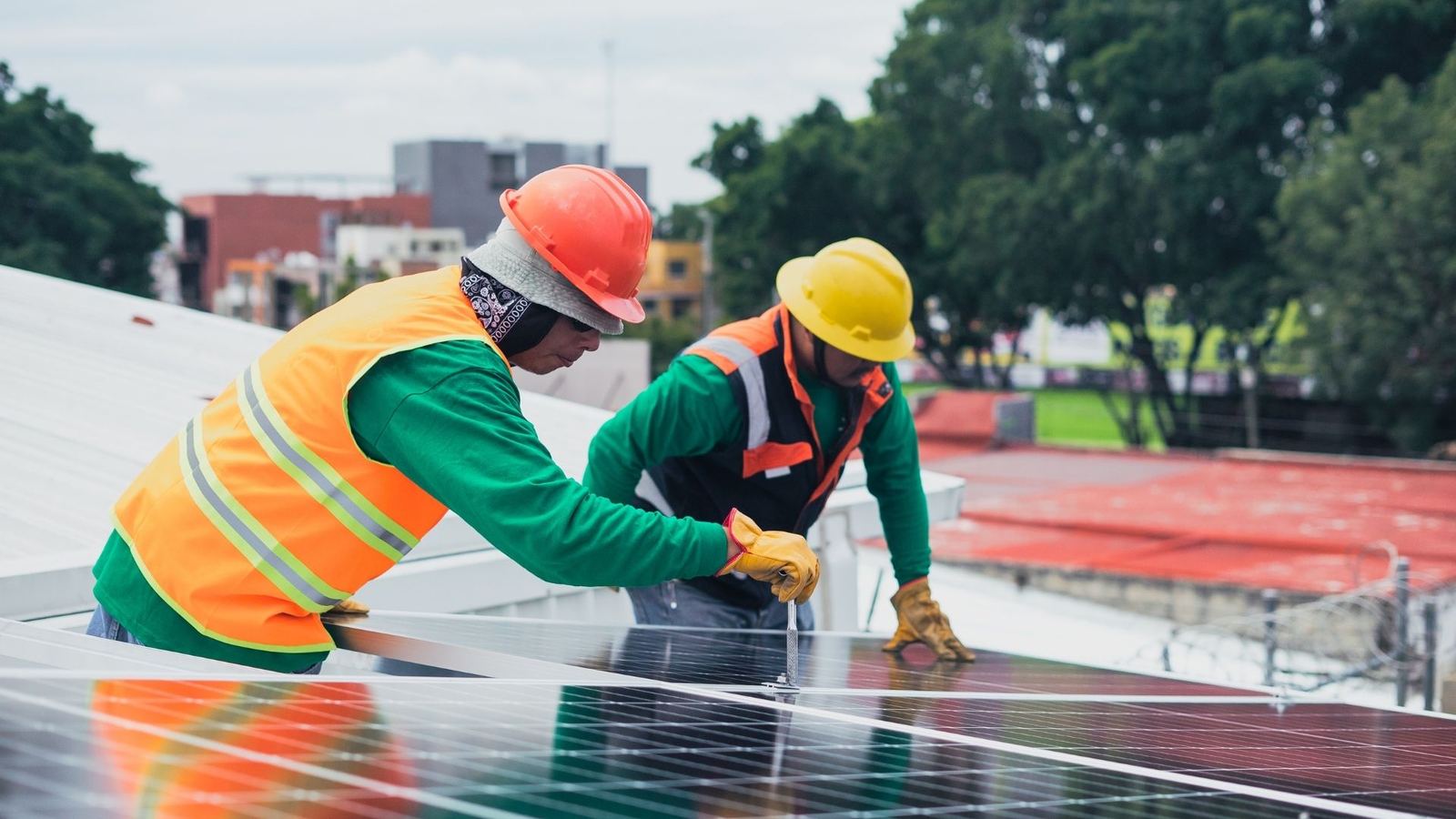 Solar system repair on rooftop panels in Howell Township NJ